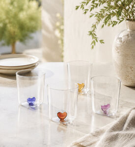 Home Deco and More Heart Embellished Drinking Glass 4-piece Set, Packshot View