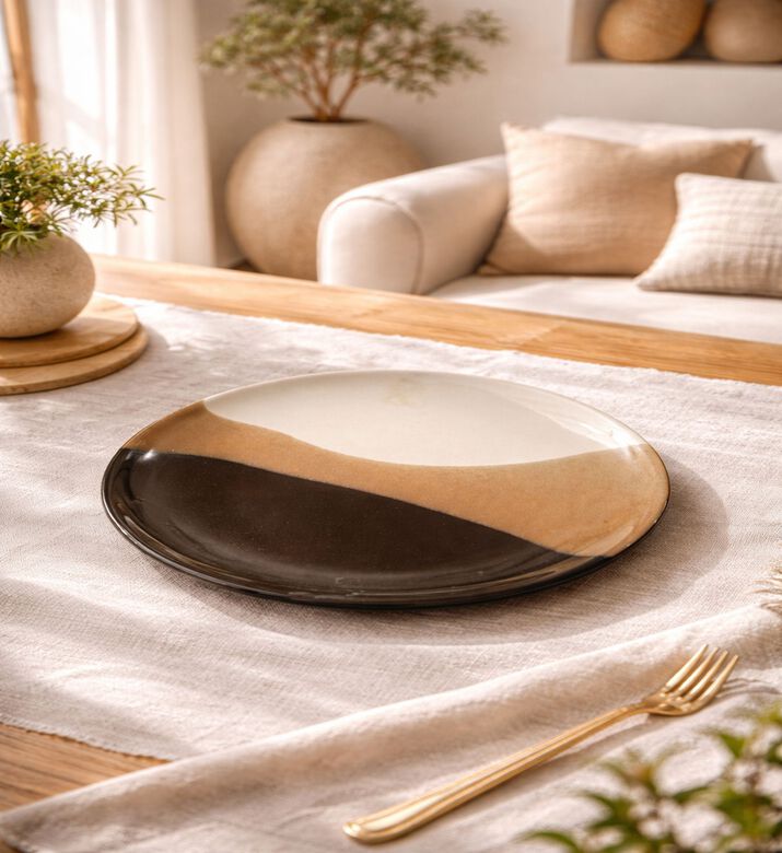 Home Deco and More Africa Stoneware Salad Plate, Packshot View