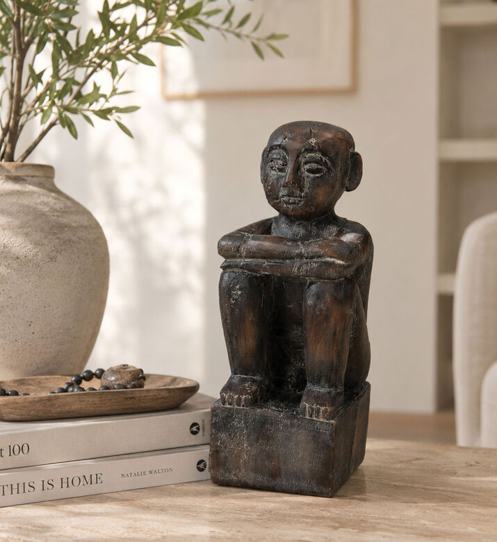 Kersten Textured Aged Bronze-finish Abstract Statue, Packshot View