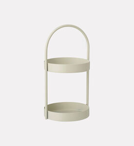 Home Deco and More Iron Double Tier Bathroom Rack, White, Packshot View