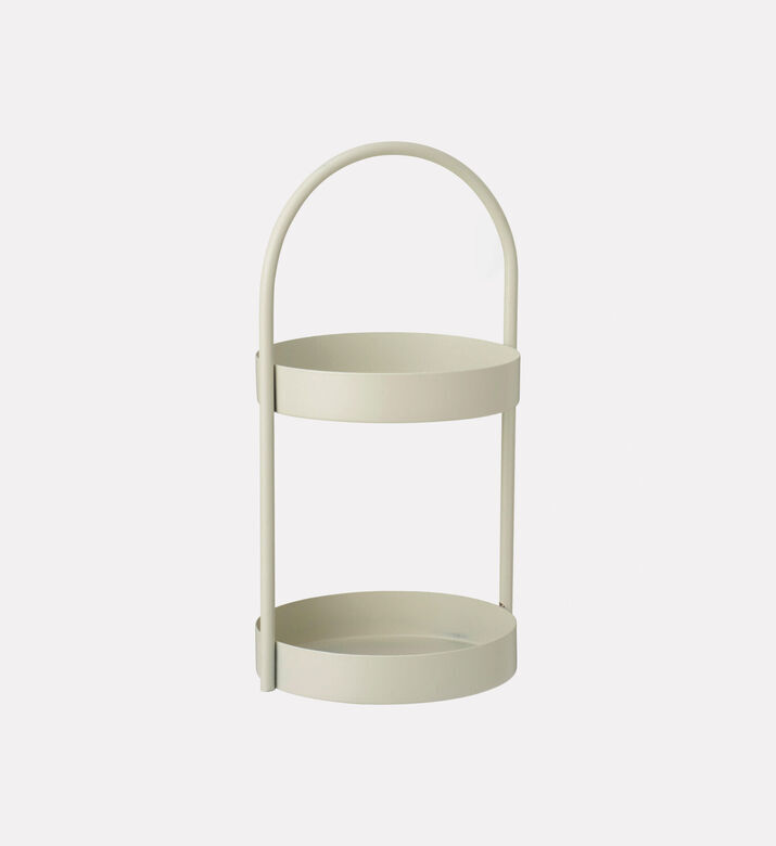 Home Deco and More Iron Double Tier Bathroom Rack, White, Packshot View