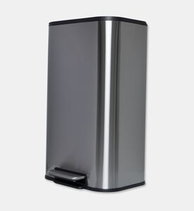 Home Deco and More Soft Close Fingerprint Proof Pedal Bin, Silver, 30-l, Packshot View
