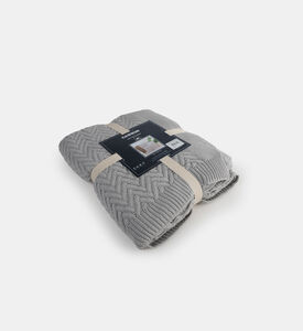 Home Deco and More Textured Knitted Cotton Throw, Packshot View