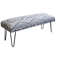 Handloom Grey Iron Legs Bench