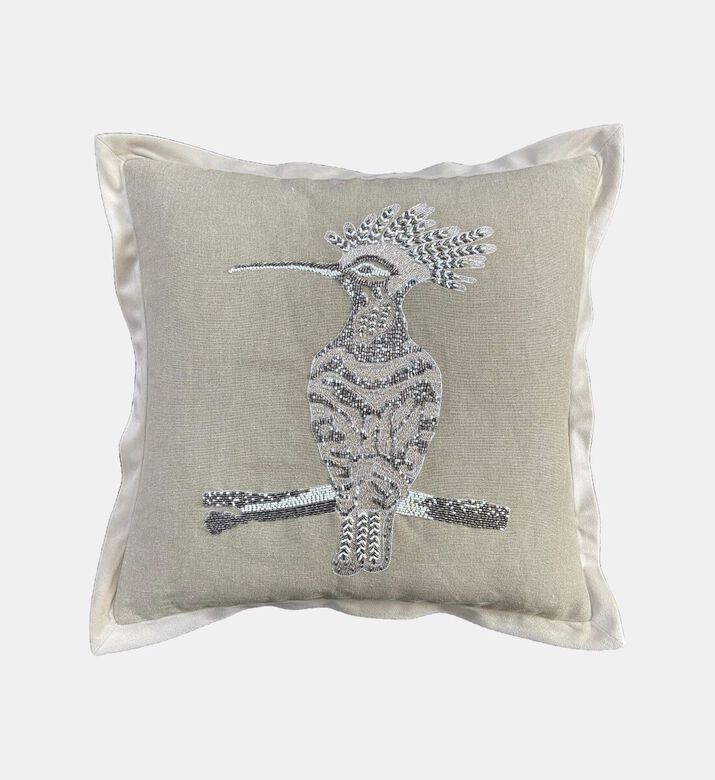 Home Deco and More Crest Embroidered Bead Cushion, Packshot View