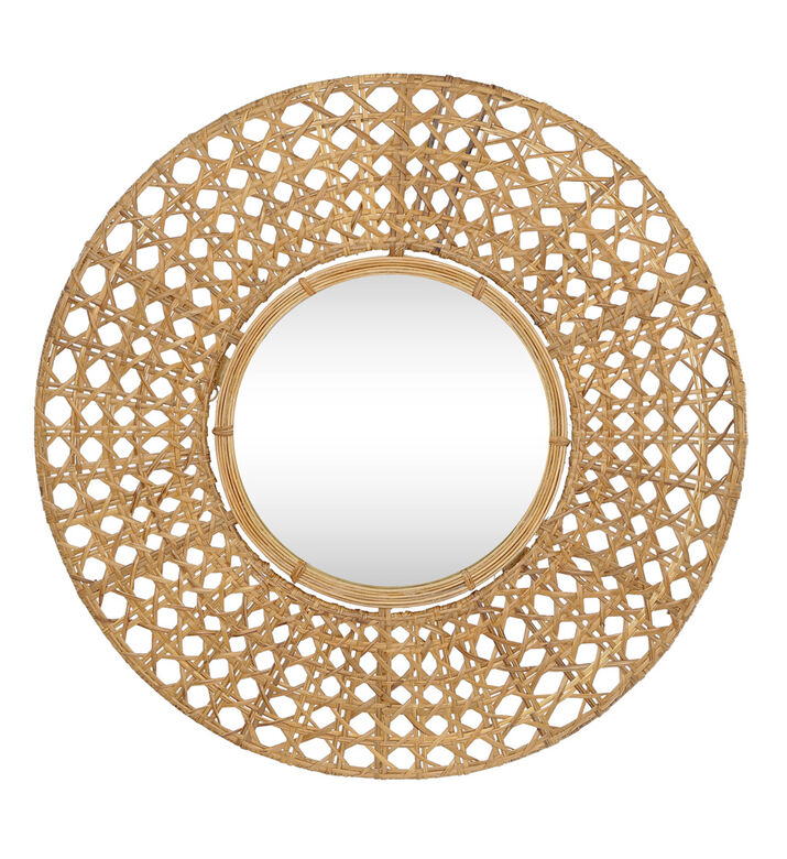 Fabric Mirror Cane Weave