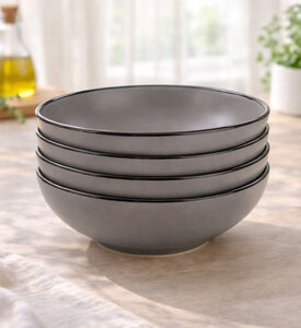 Home Deco and More Happy Stoneware Soup Plate 4-piece Set, Packshot View