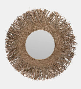 Reed-frame Round Wall Mirror