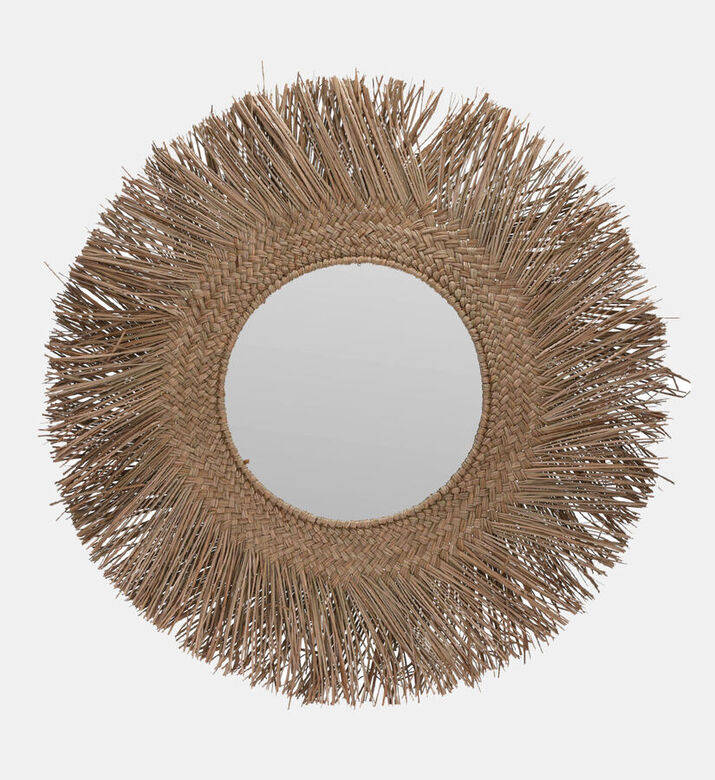 Reed-frame Round Wall Mirror