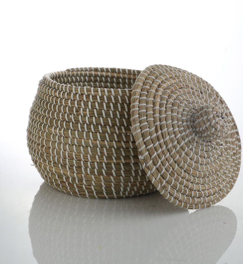 Seagrass Lidded Basket