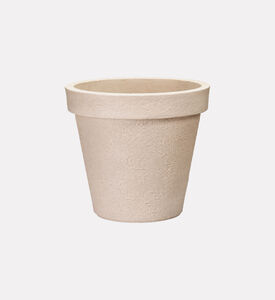 Home Deco and More Round Stone-look Flower Pot, Packshot View