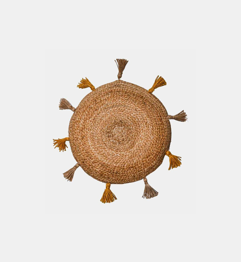 Sunny Jute Pom Pom Cushion