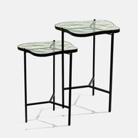 Nesty Glass Top Side Table 2-piece Set