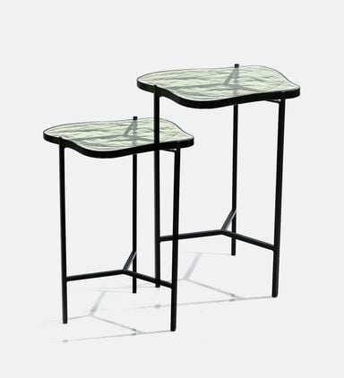 Nesty Glass Top Side Table 2-piece Set