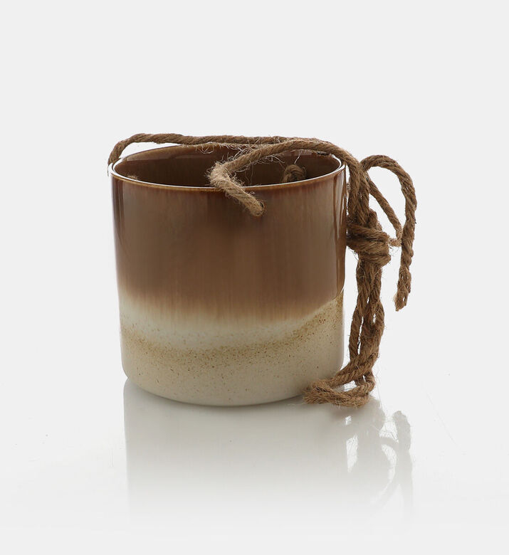 Home Deco and More Cylindrical Hanging Flower Pot, Brown, L, Packshot View