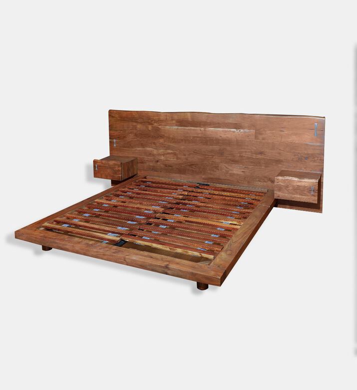 Ethnic Acacia Wood King Bed