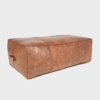 Savio Leather Rectangular Pouf