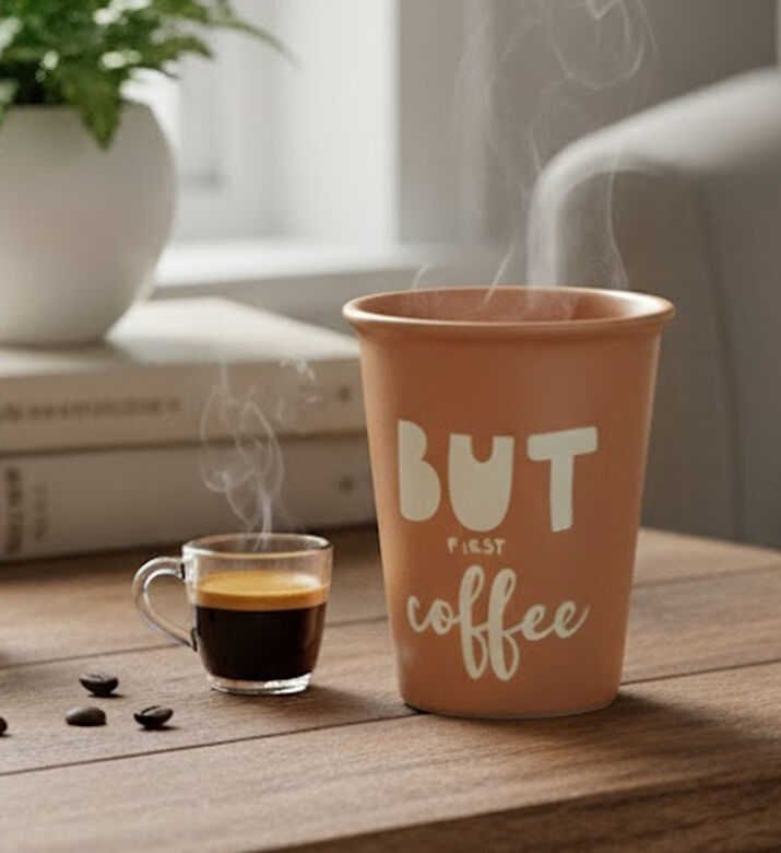 Siaki Stoneware Drink More Coffee Mug, Packshot View