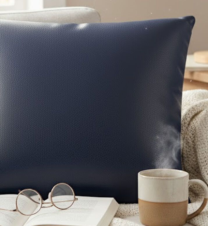 Home Deco and More Rexin Leather Square Cushion, Packshot View