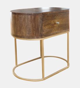 Home Deco and More Alexa 1-drawer Oval Bedside Table, Packshot View