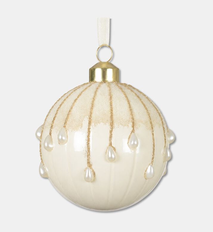 Kaemingk Baubles Glass Rnd, White, Packshot View