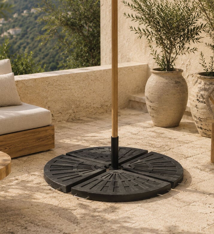 Home Deco and More Kali Sunshade Base, Dark-grey, 49x48x6-cm, Packshot View