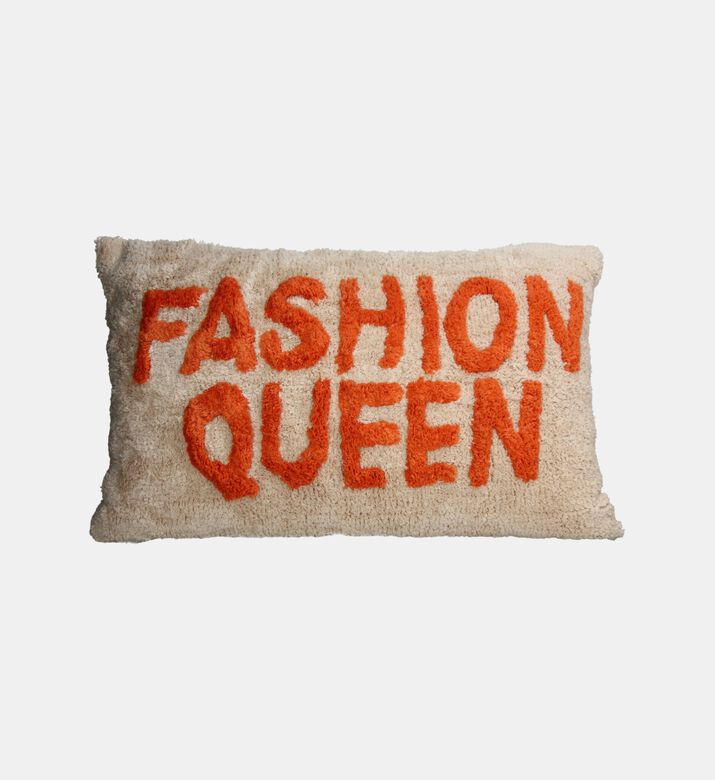 Fashion Queen Inscribed Rectangular Cotton Throw Pillow