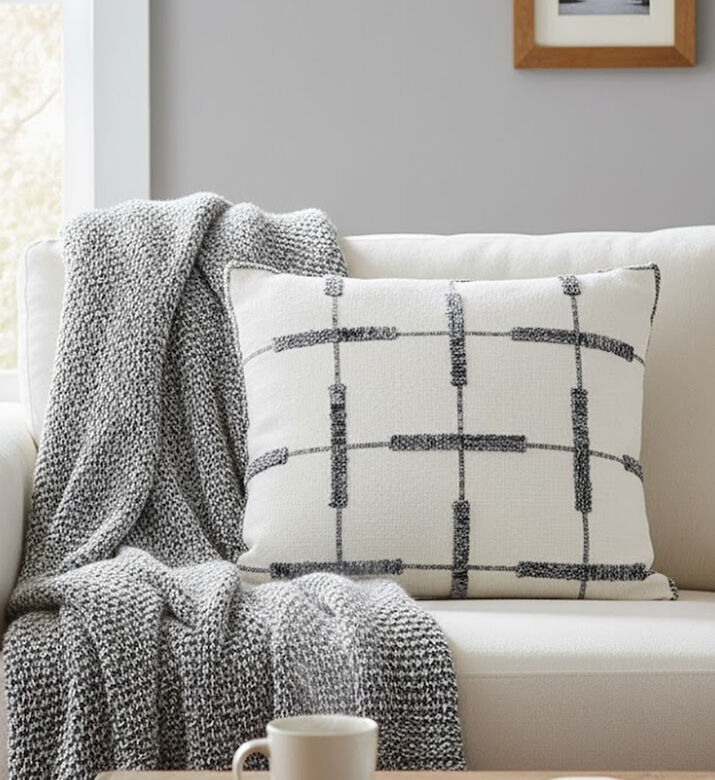 Home Deco and More Oxo Cotton Knife Edge Pillow, Packshot View