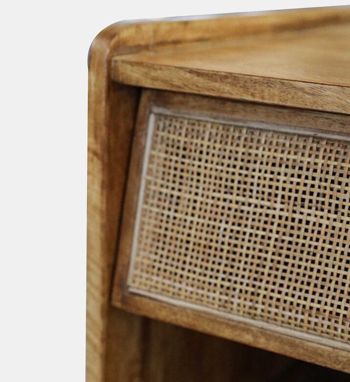 Groove Cane Beside Drawer Table
