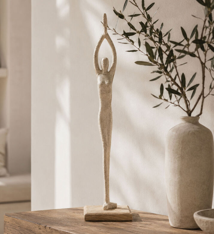 Home Deco and More Golden-finish Dancing Statue, Taupe, Packshot View