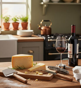Excellent Houseware Wooden Handle 4-piece Wine-and-cheese Set, Packshot View