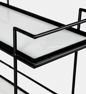 Home Deco and More Jitsu Wheeled Iron Marble Bar Trolley, Packshot View