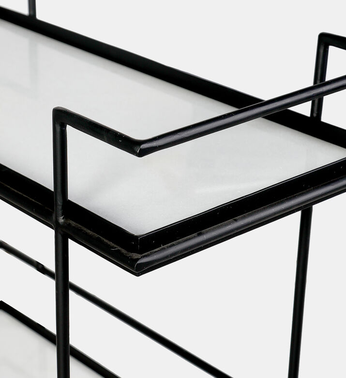 Home Deco and More Jitsu Wheeled Iron Marble Bar Trolley, Packshot View