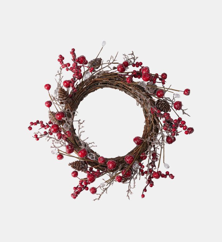 Home Deco and More Wreath Hanging Red Berry, Packshot View