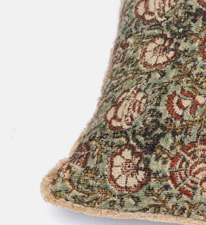 Lotus Printed Cotton Filled And Vaccumed Cushion