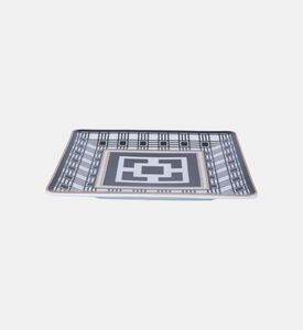 Baci Milano Optical Porcelain Tray, Black, 21.5x21.5-cm, Packshot View
