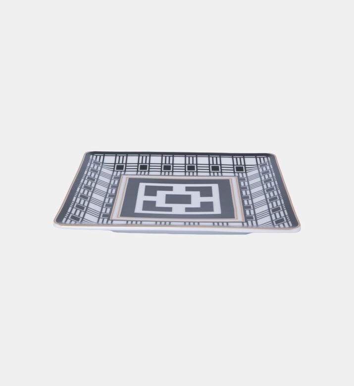 Baci Milano Optical Porcelain Tray, Black, 21.5x21.5-cm, Packshot View