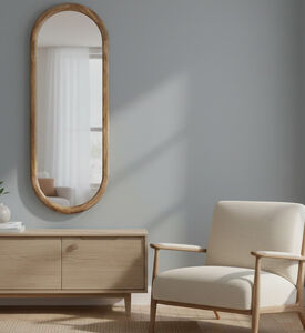 Home Deco and More Wood Oval-shape Mirror, Packshot View