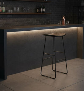 Light and Living Tripas Wood Matt Stool, Packshot View