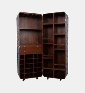 Home Deco and More Arch Mango Wood Bar Cabinet, Packshot View