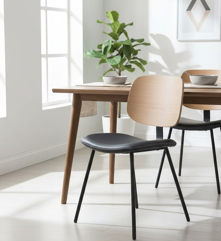 Home Deco and More Leather Wood Back Waldo Chair, Packshot View