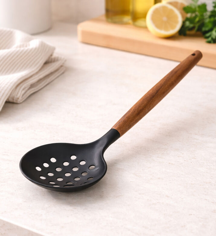 Excellent Houseware Pbt Acacia Handle Skimmer, Packshot View