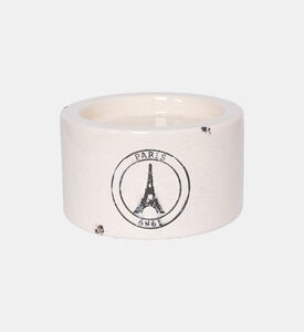 Wooden Base Glass Candle Holder 34 Cm