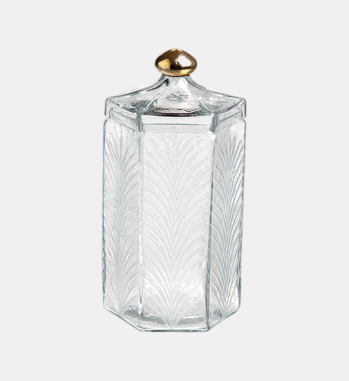 Bruco Barattolo Esagonale Vetro, Clear, 13x25-cm, Packshot View