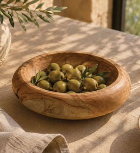H and S Collection Teak Root Wood Bowl, Packshot View