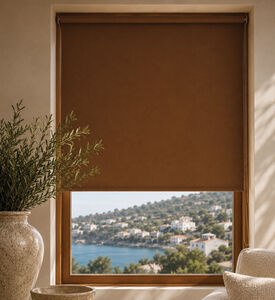 Golfino Canvas Window Roller Blind Curtain, Brown, 120x190-cm, Packshot View