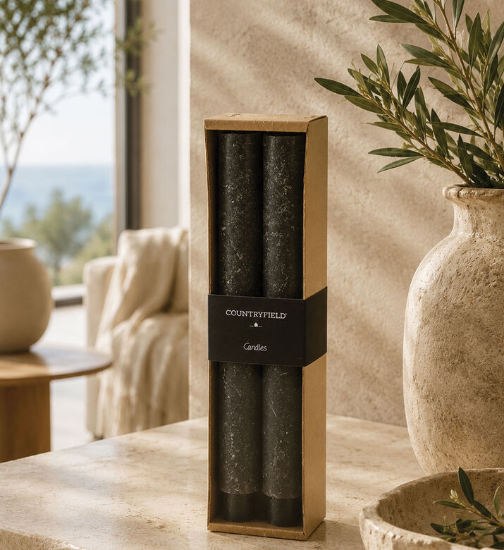 Decostar Vela Candles 2-piece Set, Grey, Packshot View