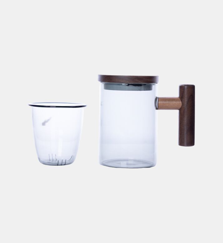 Wooden Lid Filter Tea Cup Tea Cup - 12x7.6x10.5cm