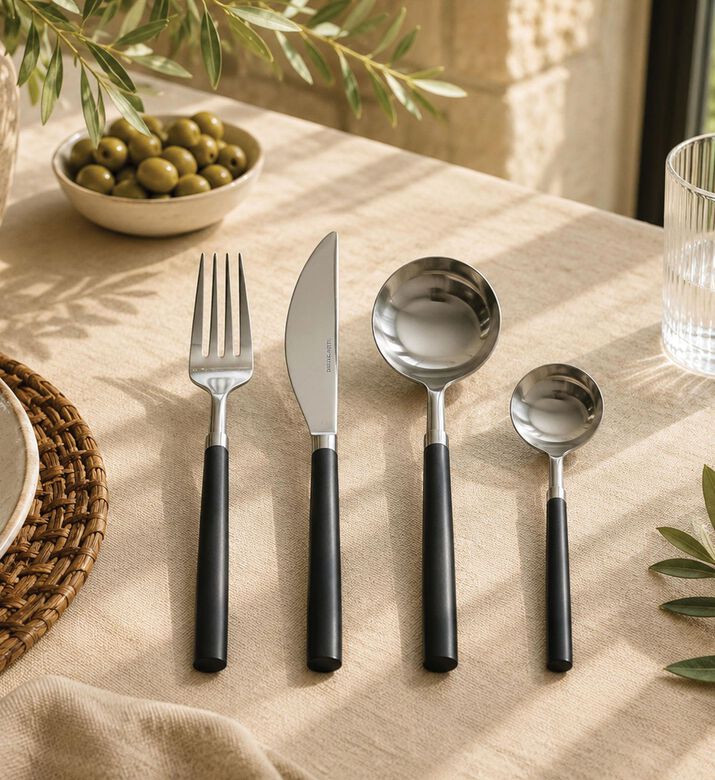 Home Deco and More Stainless Steel 18/10 Matt-finish 24-piece Cutlery Set, Packshot View