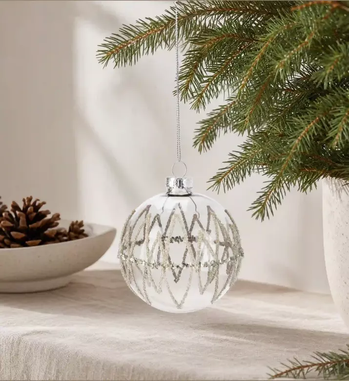 Home Deco and More Abstract-print Christmas Ball Ornament, Model View